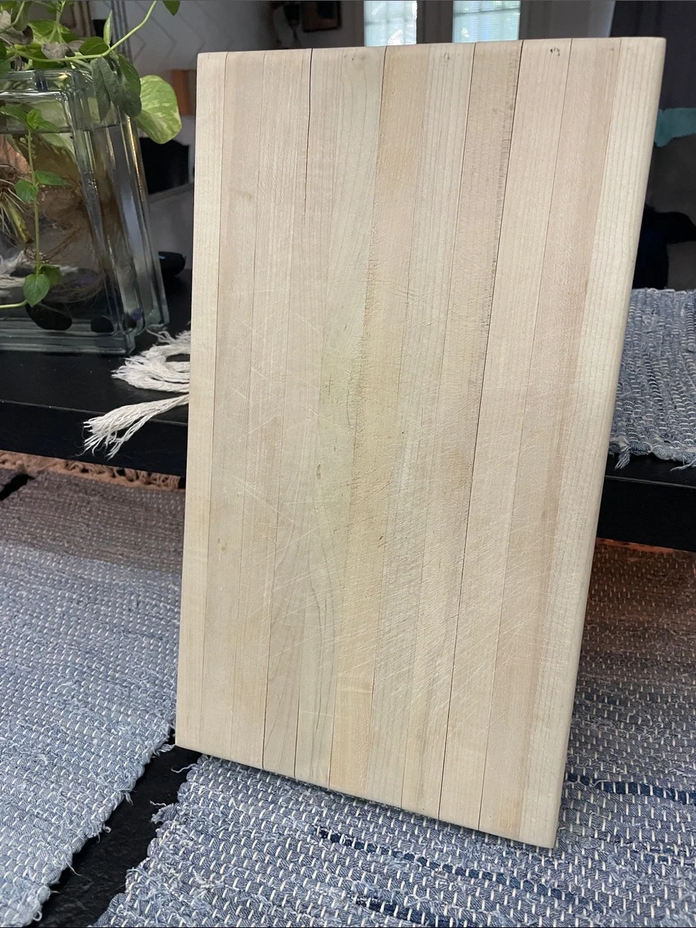 Wood Butcher Block Cutting Board - Light Natural Wood 9 x 15 x 1 3/4